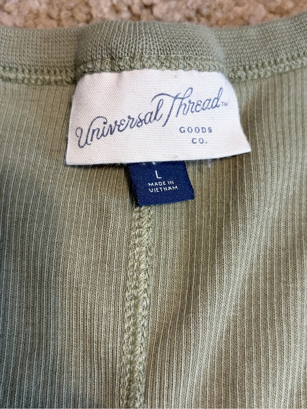 Universal Thread Sage Green Ribbed Tank Top - Picture 2 of 3